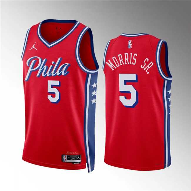 Men's Philadelphia 76ers #5 Marcus Morris Sr Red Statement Edition Stitched Jersey Dzhi,We sell and wholesale Men's Philadelphia 76ers #5 Marcus Morris Sr Red Statement Edition Stitched Jersey Dzhi on line form chian!